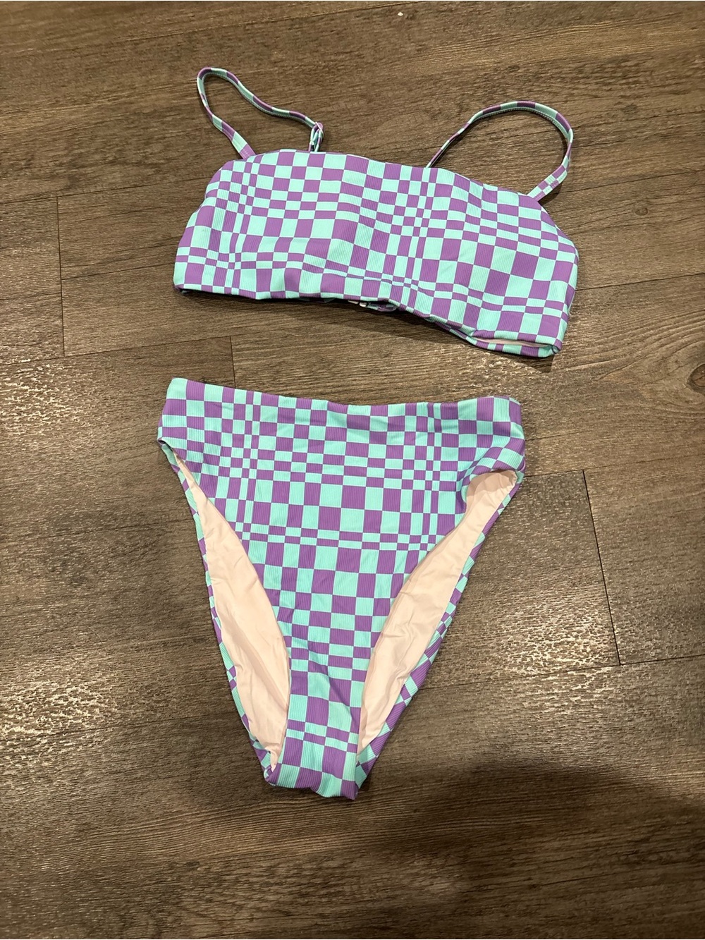 MOTHER Lavender & Mint Checkerboard Bikini